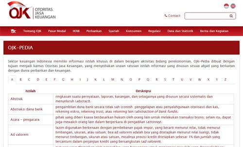 OJK Pedia Ensiklopedia Keuangan di Indonesia - Perencana Keuangan Independen Finansialku