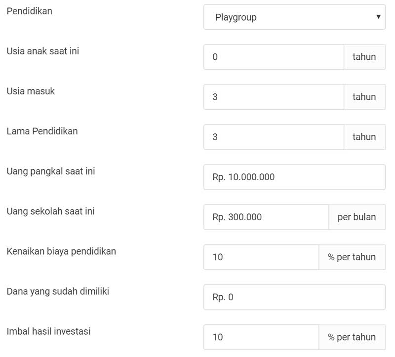 Seberapa Penting Merencanakan Dana Pendidikan Anak untuk Masuk PG dan TK - Simulasi 1 - Perencana Keuangan Independen Finansialku