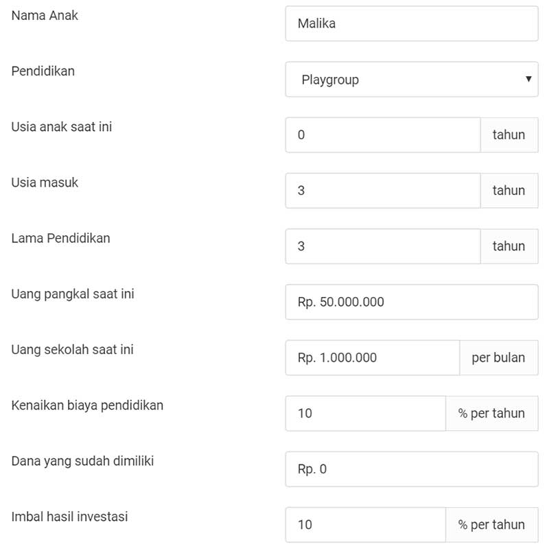 Seberapa Penting Merencanakan Dana Pendidikan Anak untuk Masuk PG dan TK - Simulasi 2- Perencana Keuangan Independen Finansialku