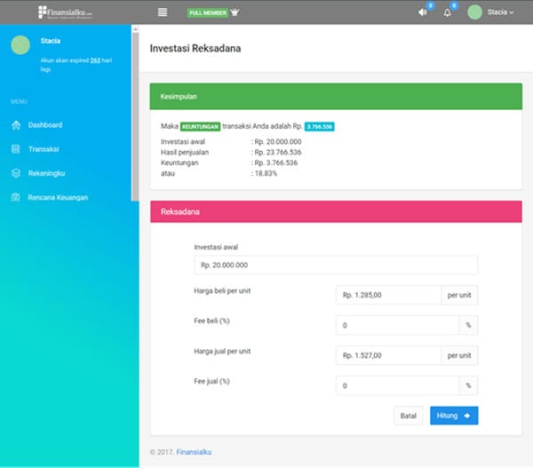 Ini Cara Menghitung Keuntungan Reksa Dana dengan Aplikasi Finansialku 03 - Finansialku