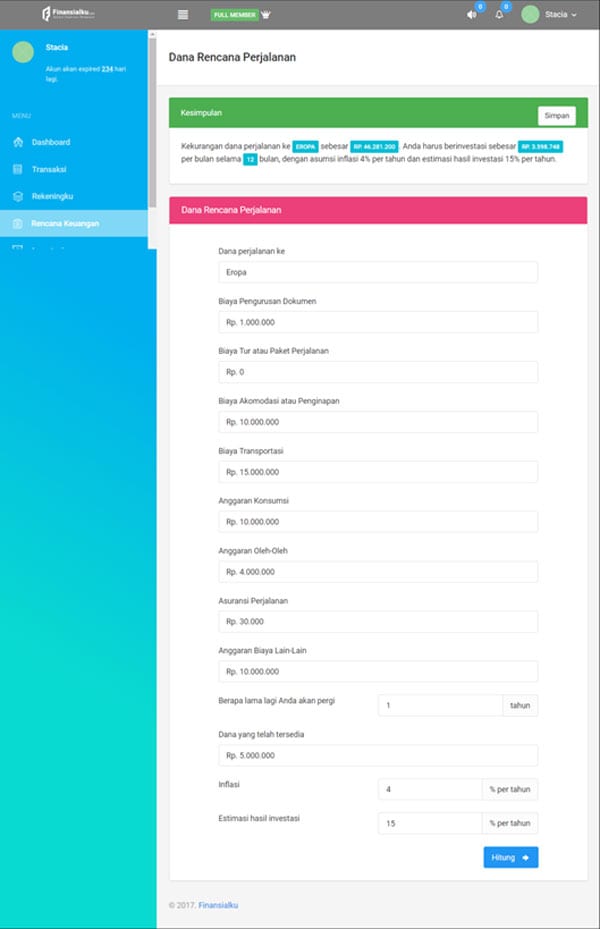 Merencanakan Dana Liburan ke Eropa dengan Aplikasi Finansialku 03 - Finansialku