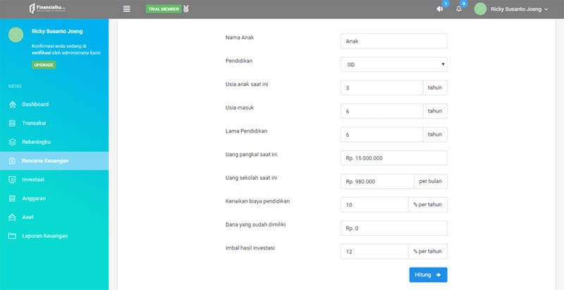 Merencanakan Dana Pendidikan SD, SMP dan SMA dengan Uang Les. Ini Contoh Perencanaan Keuangan 05 - Finansialku