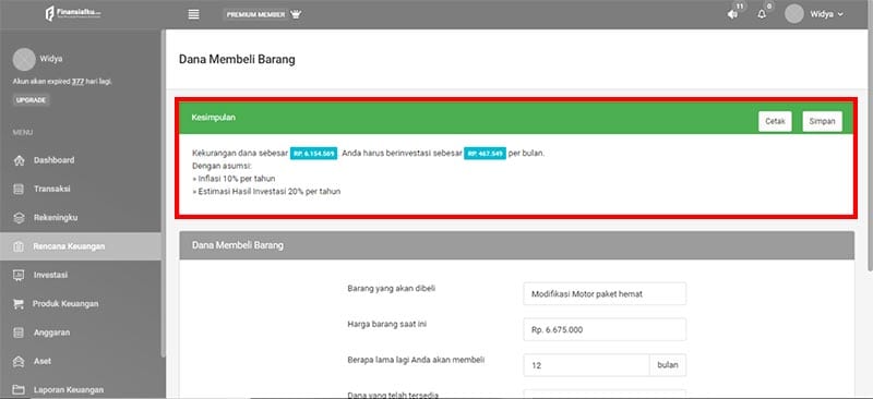Fitur Dana Membeli Barang Aplikasi Finansialku Modifikasi Motor 3