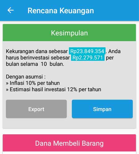 Mempersiapkan Dana Ibadah Umroh (Dana Beli Barang) Aplikasi Finansialku 1