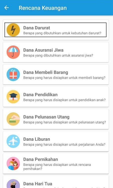 Rencana Keuangan Dana Darurat Single Aplikasi Finansialku 1