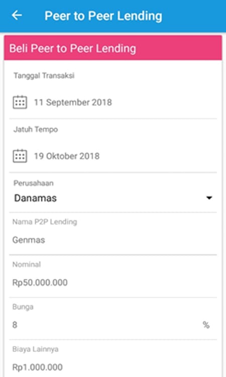 Rencana Keuangan Dana Investasi P2P Aplikasi Finansialku 1