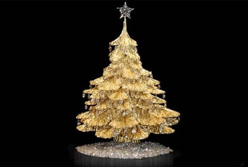 Pohon Natal 04 (Steve Quick Jewelers Gold Tabletop Tree) - Finansialku